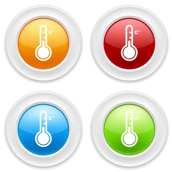 Botões com ícones de termômetro —  Vetores de Stock