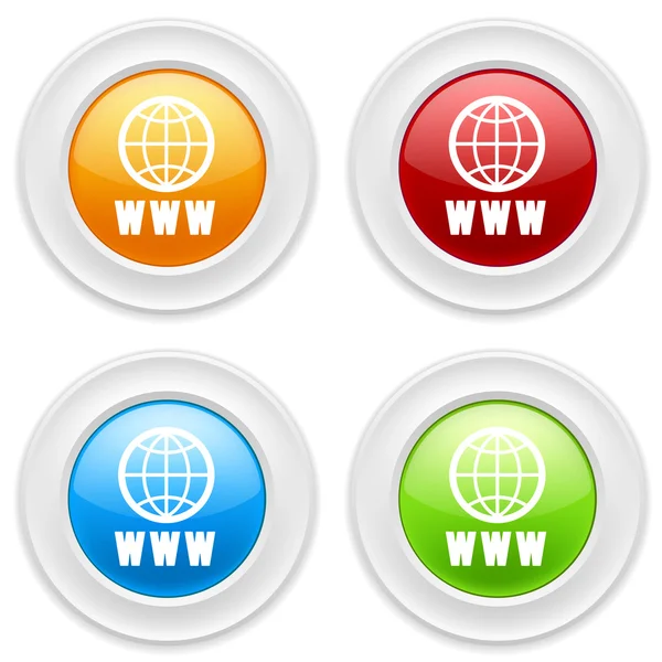Botones con iconos de Internet — Vector de stock