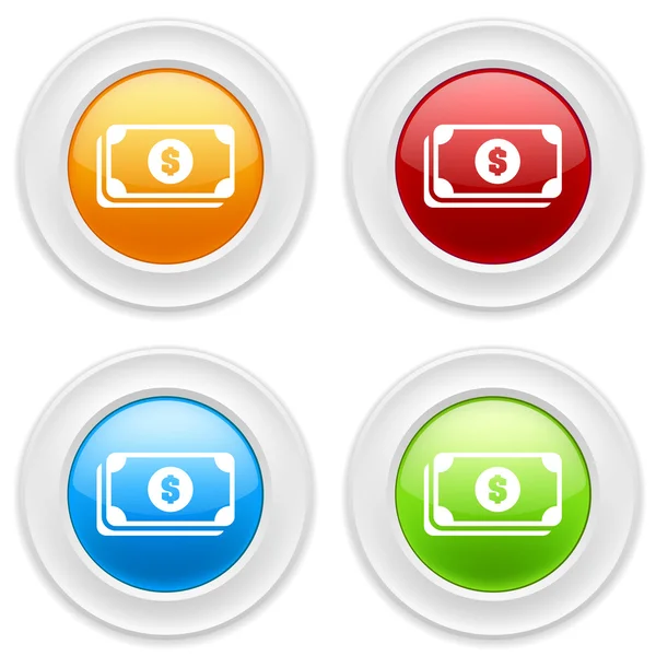 Buttons with money icons — Stock Vector