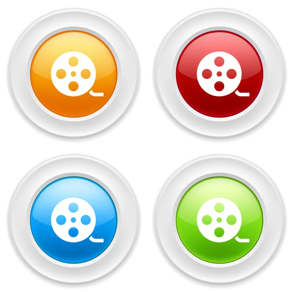 Botões com ícone de filme — Vetor de Stock