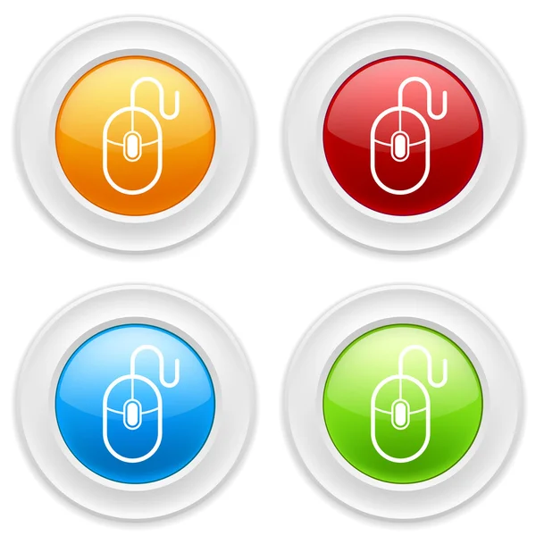 Buttons with mouse icons — Stock Vector