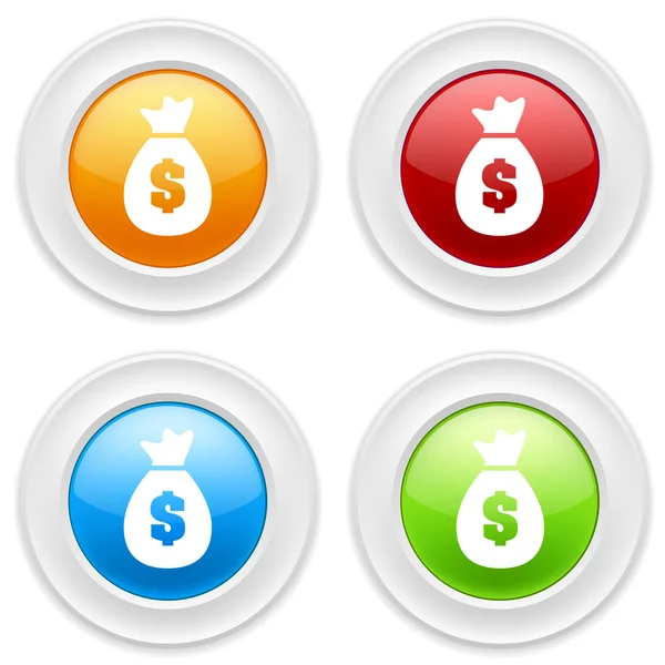 Buttons with money icons — Stock Vector