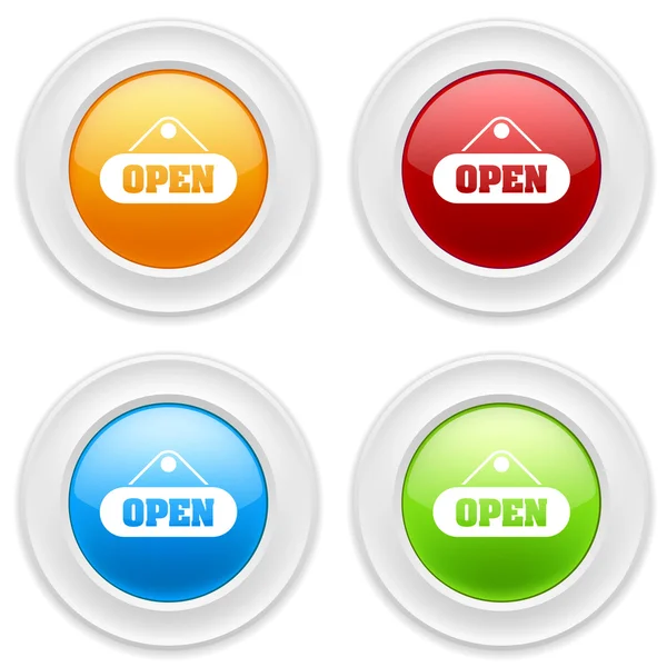 Buttons with open icon — Stock Vector