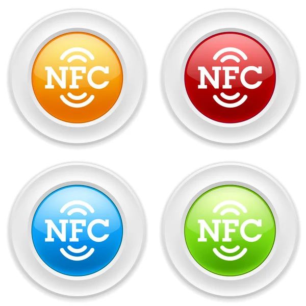 Botones con icono nfc — Vector de stock