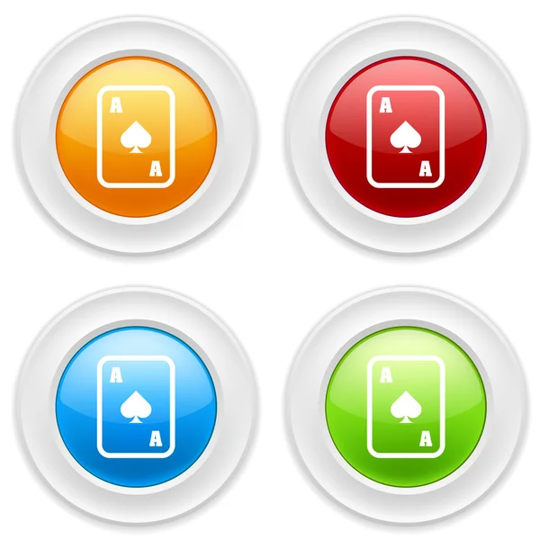 Botões com ícones de pico de ás — Vetor de Stock
