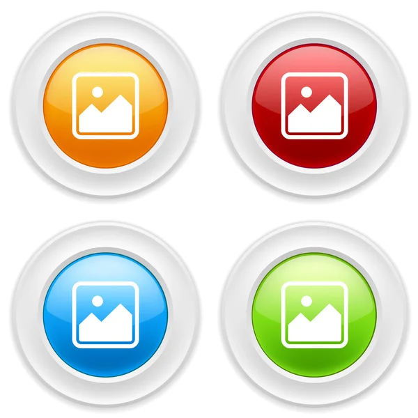 Buttons with photo icons — Stock Vector