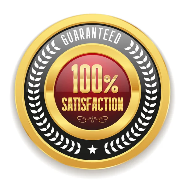 Hundred percent satisfaction badge — Stock Vector