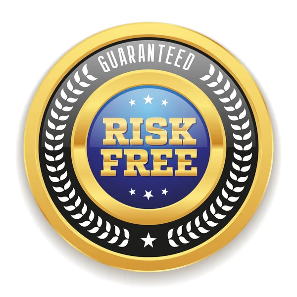 Blå svart risk gratis badge — Stock vektor
