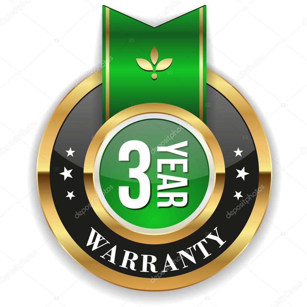 Gold one three warranty badge