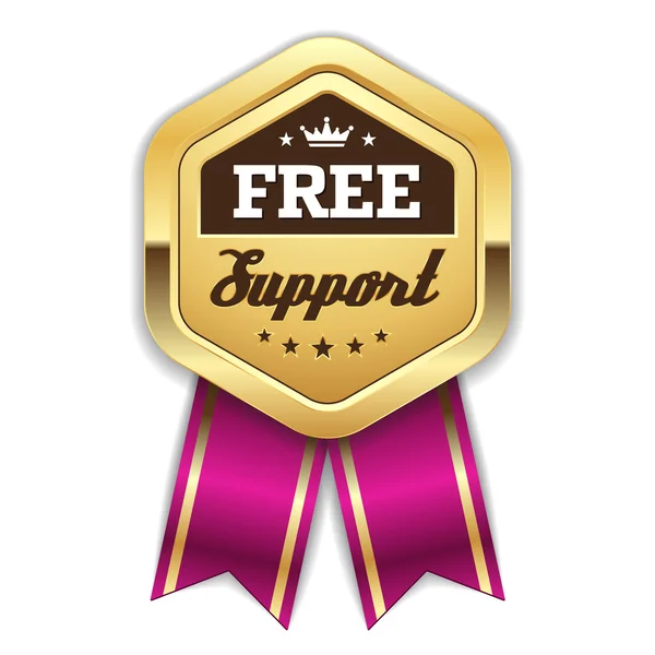 Badge de support gratuit or — Image vectorielle