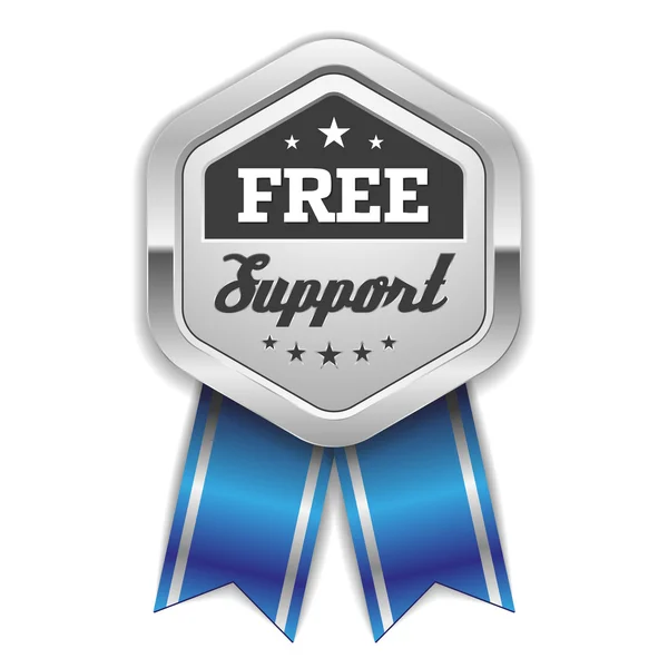 Badge support gratuit argent — Image vectorielle