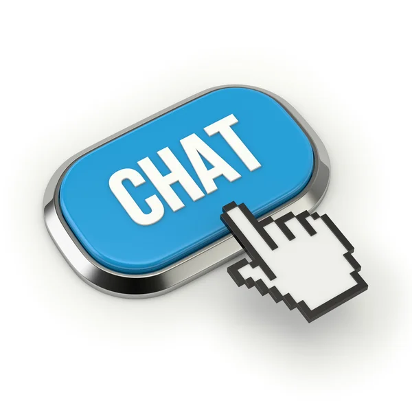 Blue chat button — Stock Photo, Image