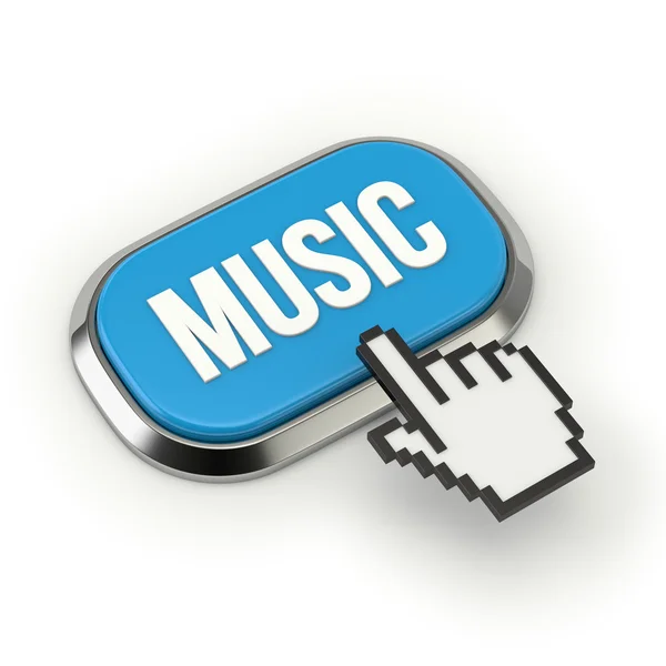 Botón de música azul — Foto de Stock