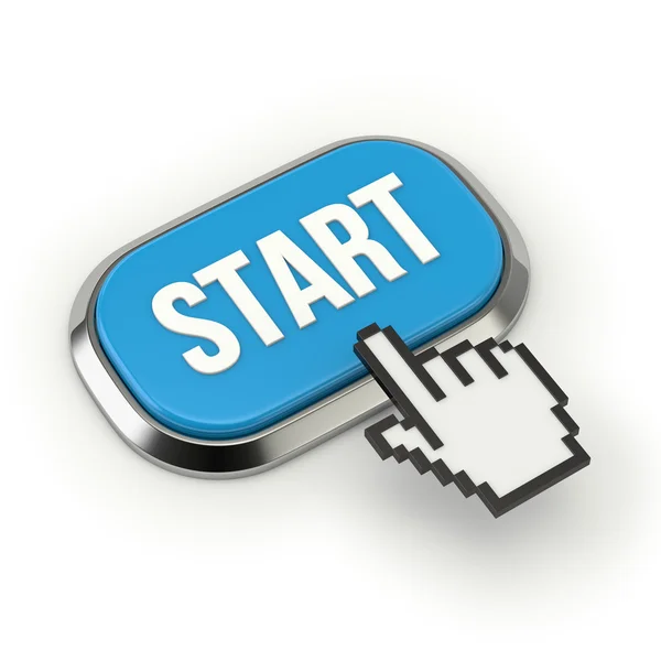Blue start button — Stock Photo, Image