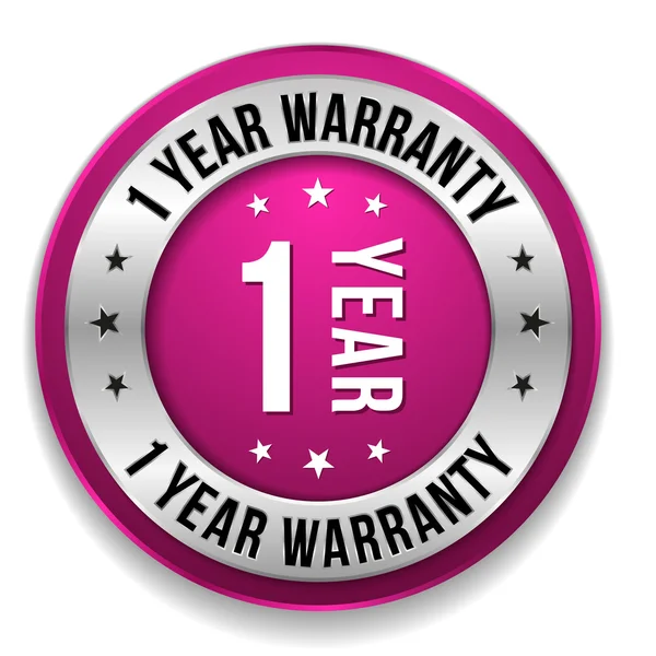 One year warranty button — Stock Vector