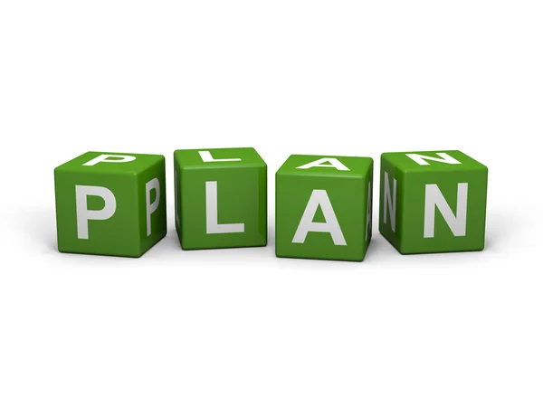 Cubes with plan sign — Stock Photo, Image