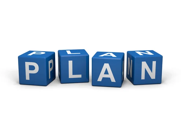 Cubes with plan sign — Stock Photo, Image