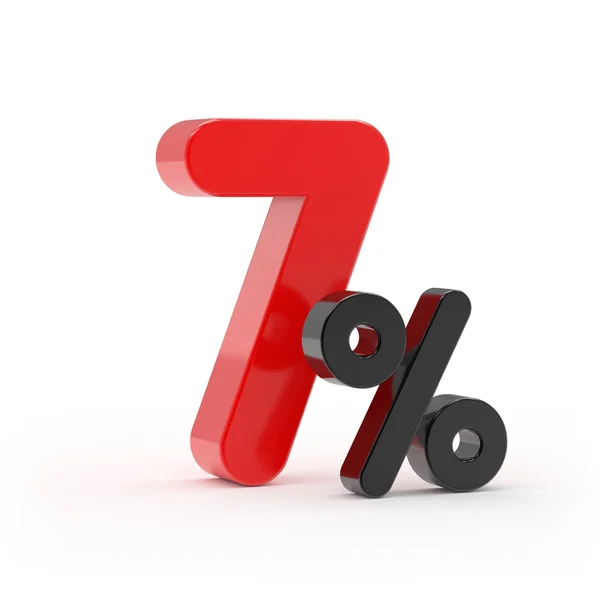 Red 7 percent — Stock Photo, Image