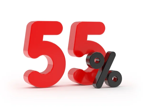 Red 55 percent — Stock Photo, Image