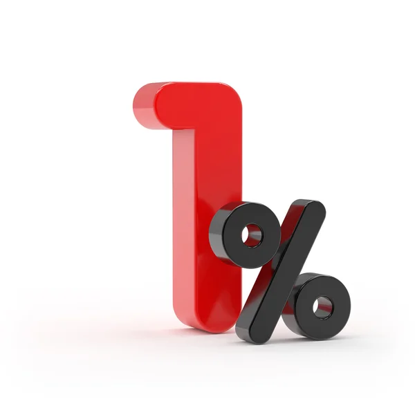 Red 1 percent — Stock Photo, Image