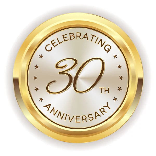 30th anniversary badge — Stock Vector