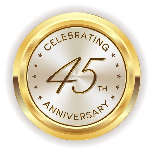 45th anniversary badge — Stock Vector