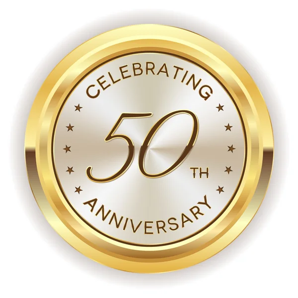 50th anniversary badge — Stock Vector