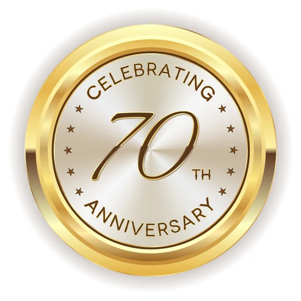 70ste verjaardag badge — Stockvector