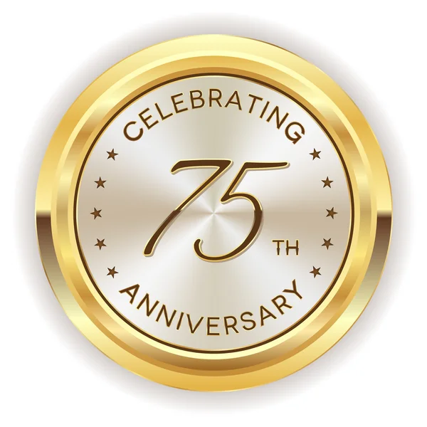 75th anniversary badge — Stock Vector