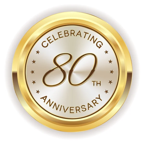 80ste verjaardag badge — Stockvector