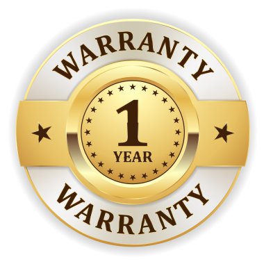Gold 1 year warranty badge clipart