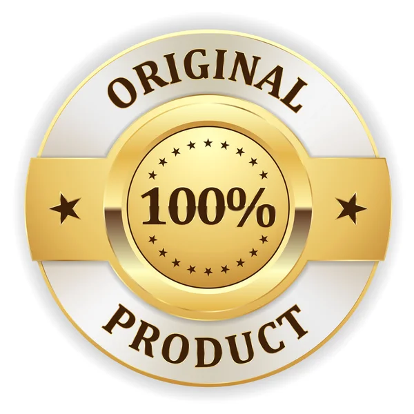 Insignia de producto original oro — Vector de stock