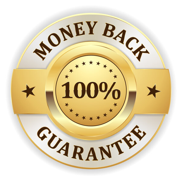 Gold money back badge