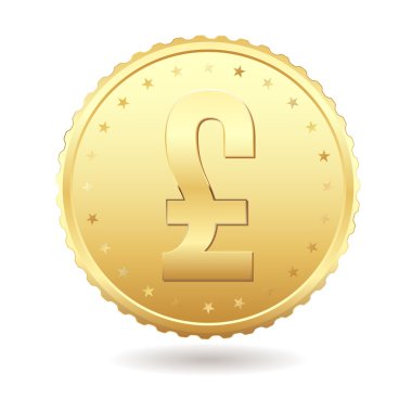 Pount işareti ile altın sikke