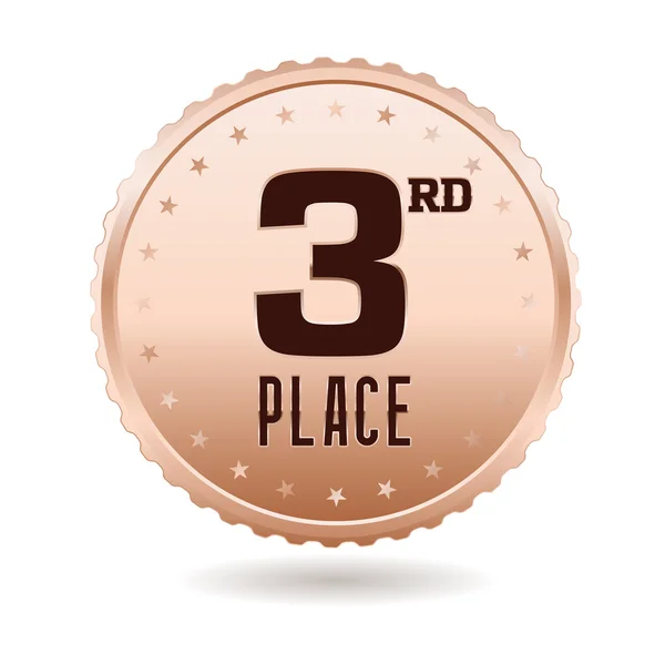 Medalla de bronce 3er lugar — Vector de stock