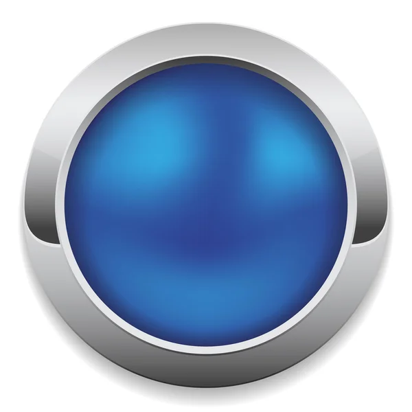 Rund blå knapp – stockvektor