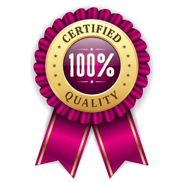 Distintivo di qualità certificato al 100% — Vettoriale Stock