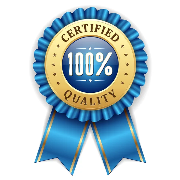 100 procent certifierad kvalitet badge — Stock vektor