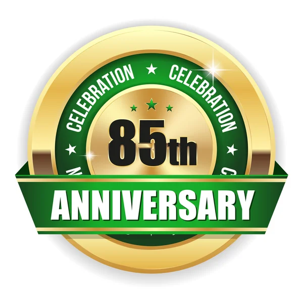 Badge 85e anniversaire vert — Image vectorielle