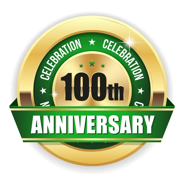 Placa de 100 aniversario verde — Vector de stock