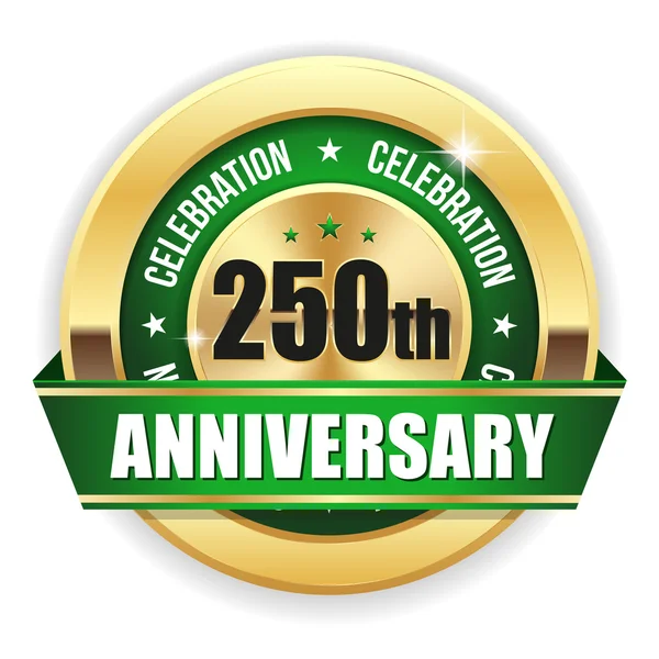 Green  250th anniversary badge — Stock Vector