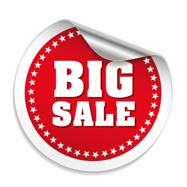 Red Big Sale etiqueta — Vetor de Stock