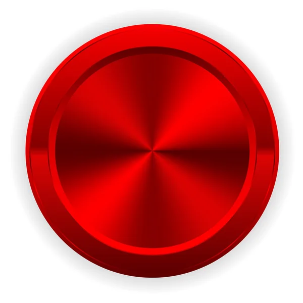 Metaliczny czerwony przycisk — Wektor stockowy