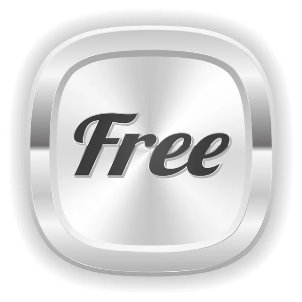 Silver free button — Stock Vector