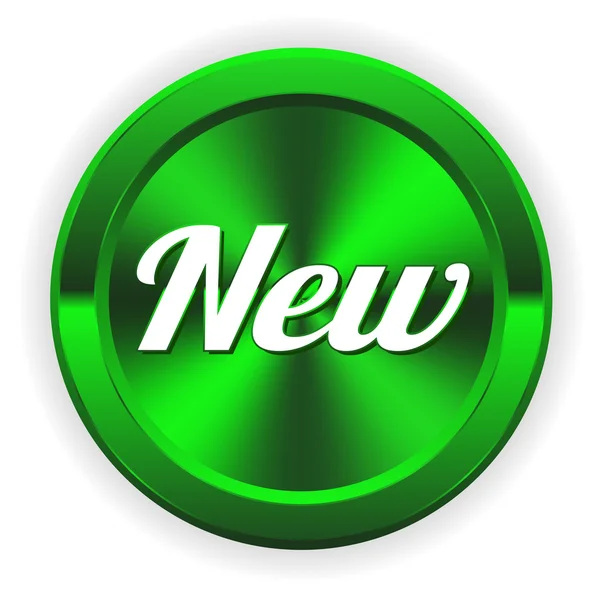 Nuevo botón verde — Vector de stock