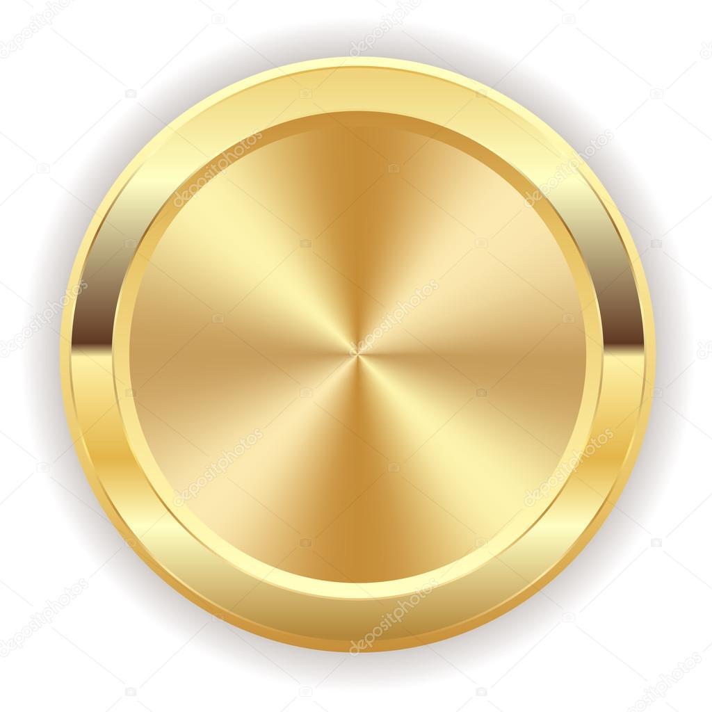 Metallic gold button