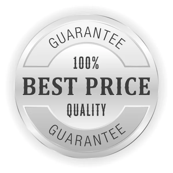 Prata melhor botão de garantia de preço —  Vetores de Stock