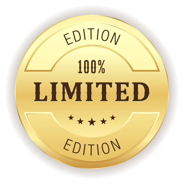 Botón de edición limitada oro — Vector de stock