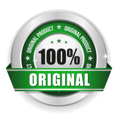 Yeşil yüz yüzde orijinal rozeti