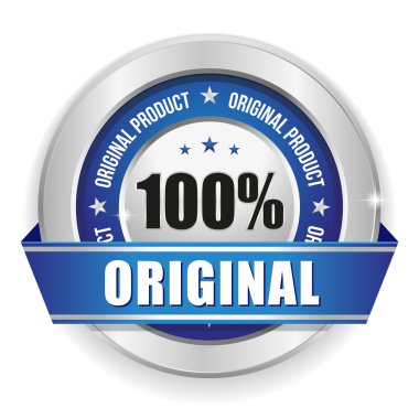 Mavi yüz yüzde orijinal rozeti